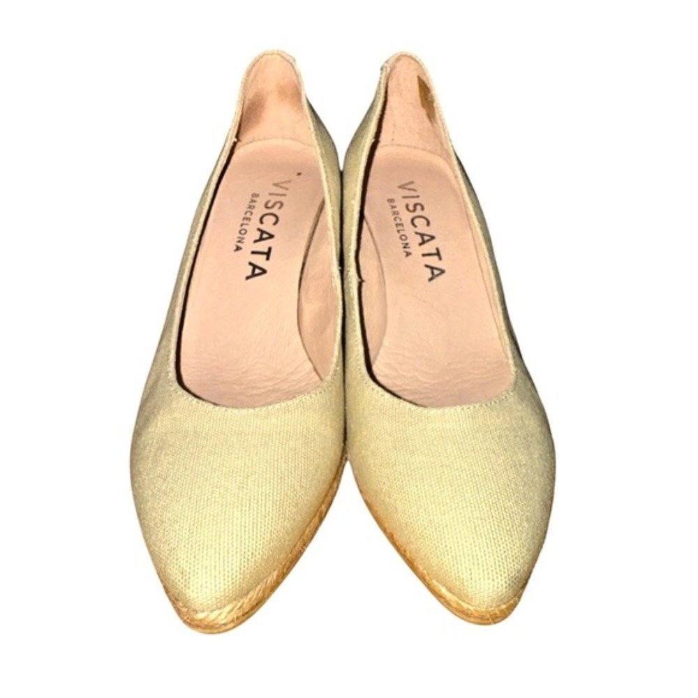 VISACATA Barcelona Womens US 5.5/6 EU 36 Espadrilles Pale Green Wedge Shoes